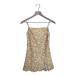 Princess Polly Mini Dress - Floral Yellow Size 0 (XXS)